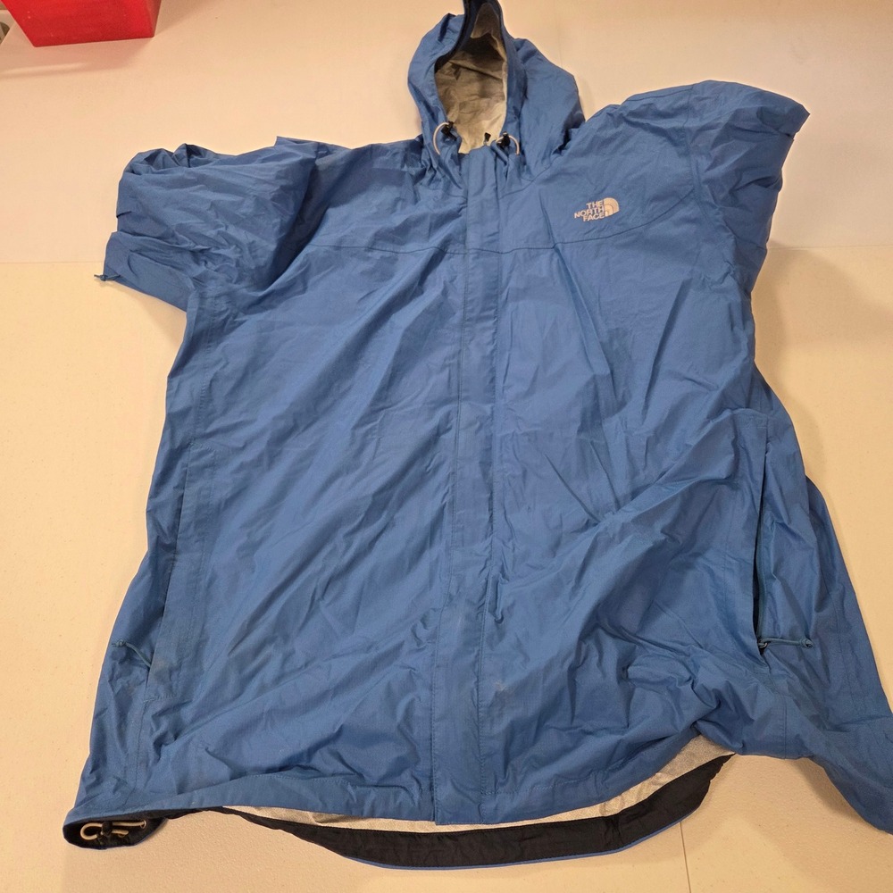 The North Face HyVent 2.5L Blue Rain Jacket Mens XXXL Tall Waterproof Hooded